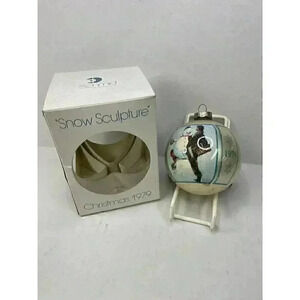 Vintage Norman Rockwell Ornament Snow Sculpture 1979